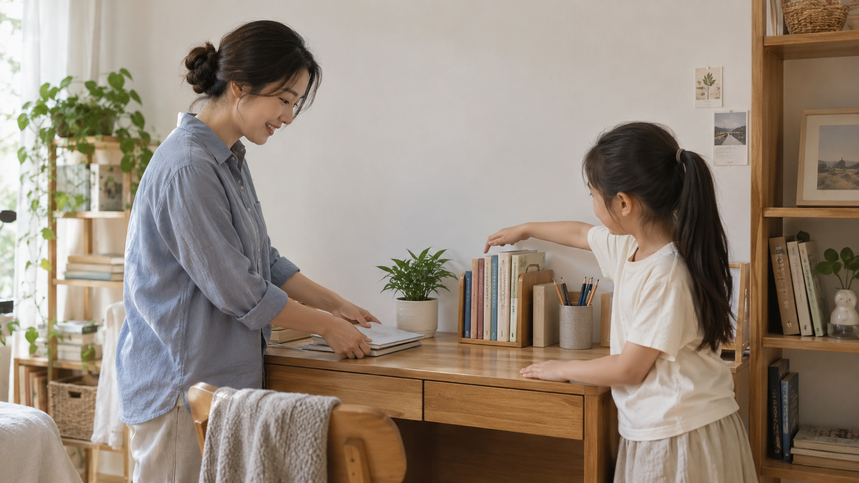 今天,听孩子讲一件小事。AI情境照片。